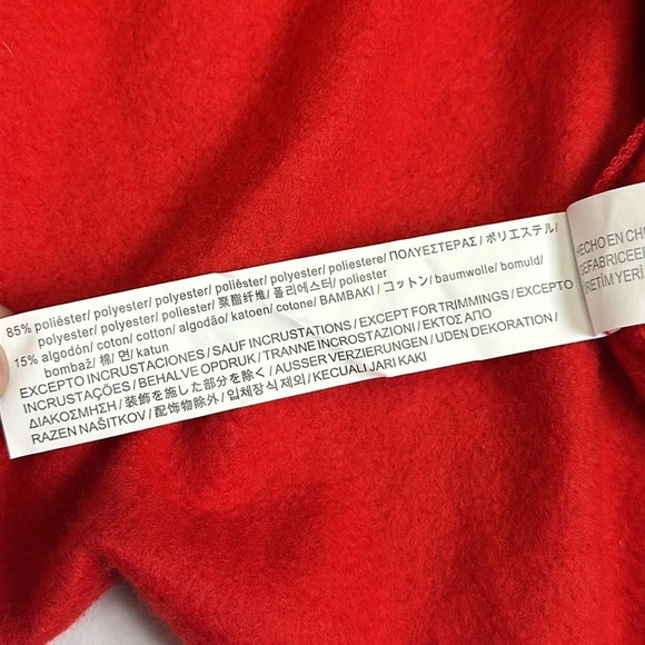 Zara Trafaluc Red Long Sleeve Zippered Design Pullover Sweatshirt Size Small - Picture 8 of 8
